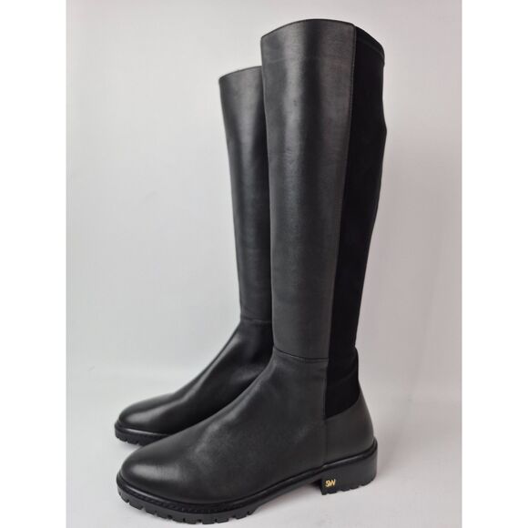 Stuart Weitzman Women's Black City Knee-High Leather Boots Size 8 B SJ198 - Picture 2 of 7